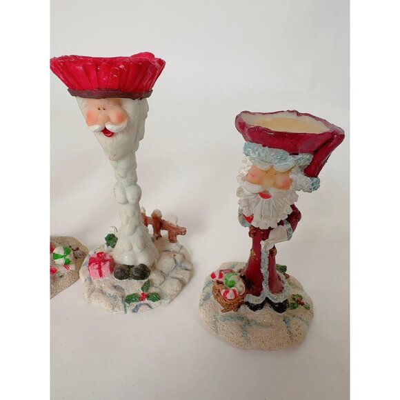 Vintage Santa Claus Candle Holder Set Of 4: Festive Christmas Decor With Santa F - Picture 9 of 16